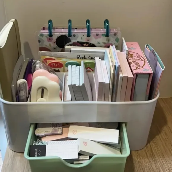 2 Cosmetic/Makeup Storage Organizers with Drawer - Pink